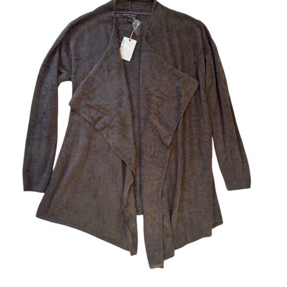 Barefoot Dreams Bamboo Chic Lite Open Front Cardigan Gray Size 1X NWT - Picture 2 of 8